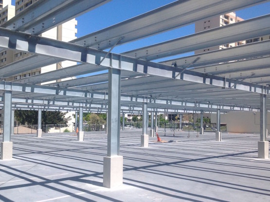Clear steel framings used for construction