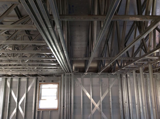 Numerous Steel railings inside a building