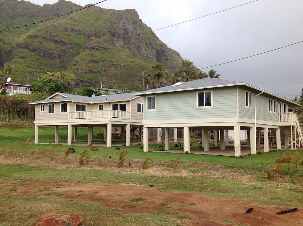 Identical houses constructed in order