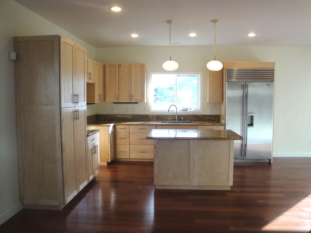 Wooden cabinets inside a newly built house