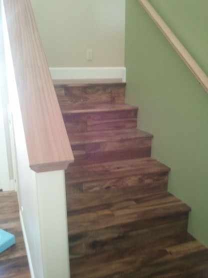 Brown colored stairs leading to the top