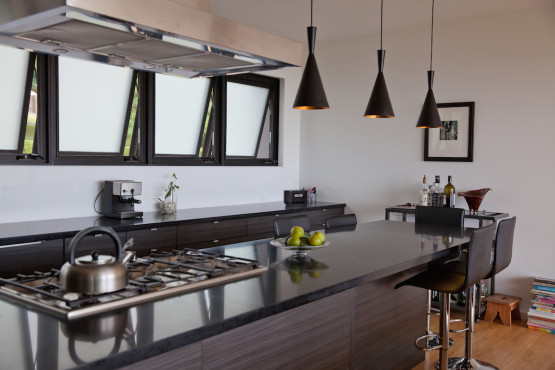 Modular kitchen with a table top stove