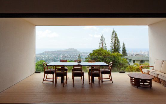 Living room with dining table and chairs