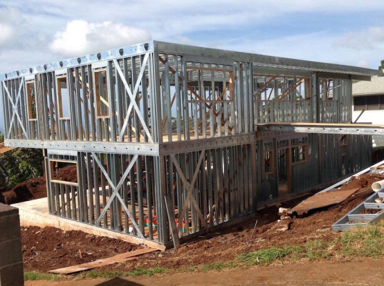 An under construction house near the slope