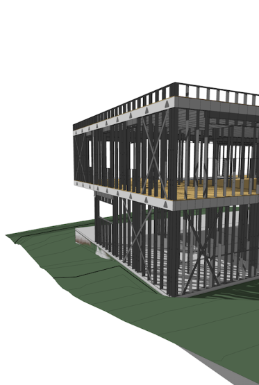 A digital image of a house under construction