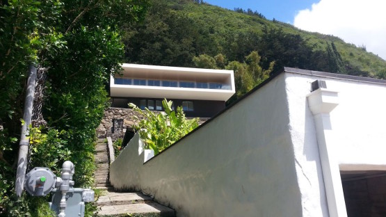 Steps leading to the white colored house