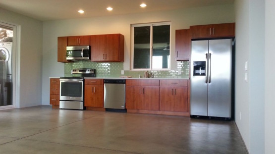 A clean kitchen inside a newly built house