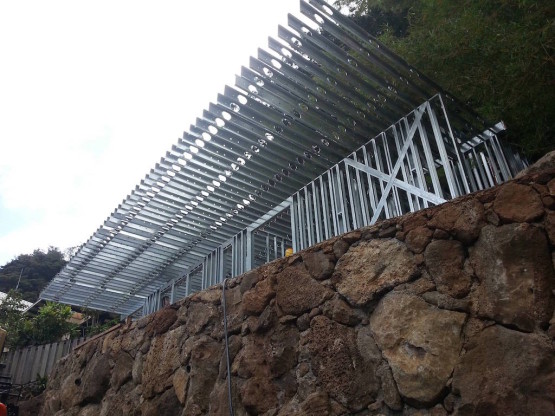 Metal railings of an under construction house