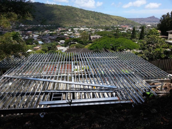 Steel railings for an under construction house