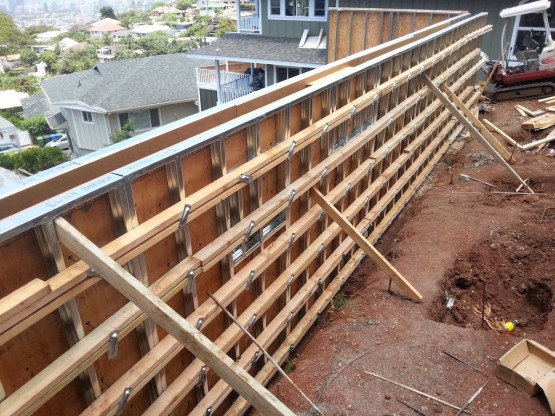 Wooden foundation bars used for construction