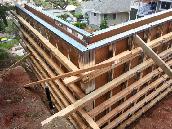 Wooden foundation bars used for a house