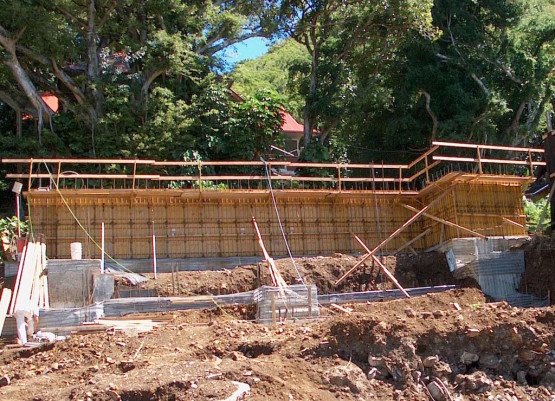 Concrete fillings on an under construction site