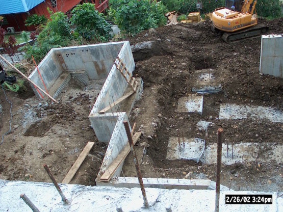 Concrete walls on an under construction site