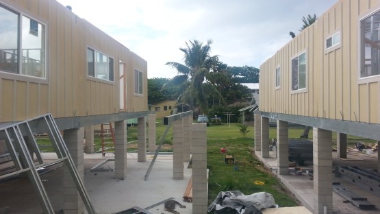 Cream colored houses under construction