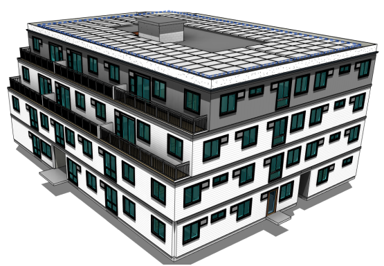 Finished 3D View of a multi storey building