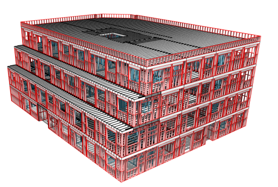 3D View of a multi storey building