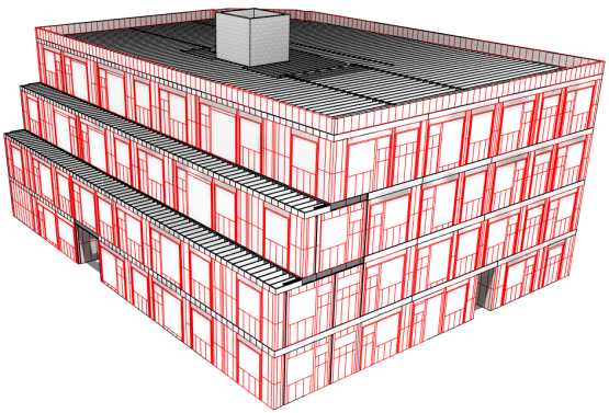Framing 3D View of a multi storey building